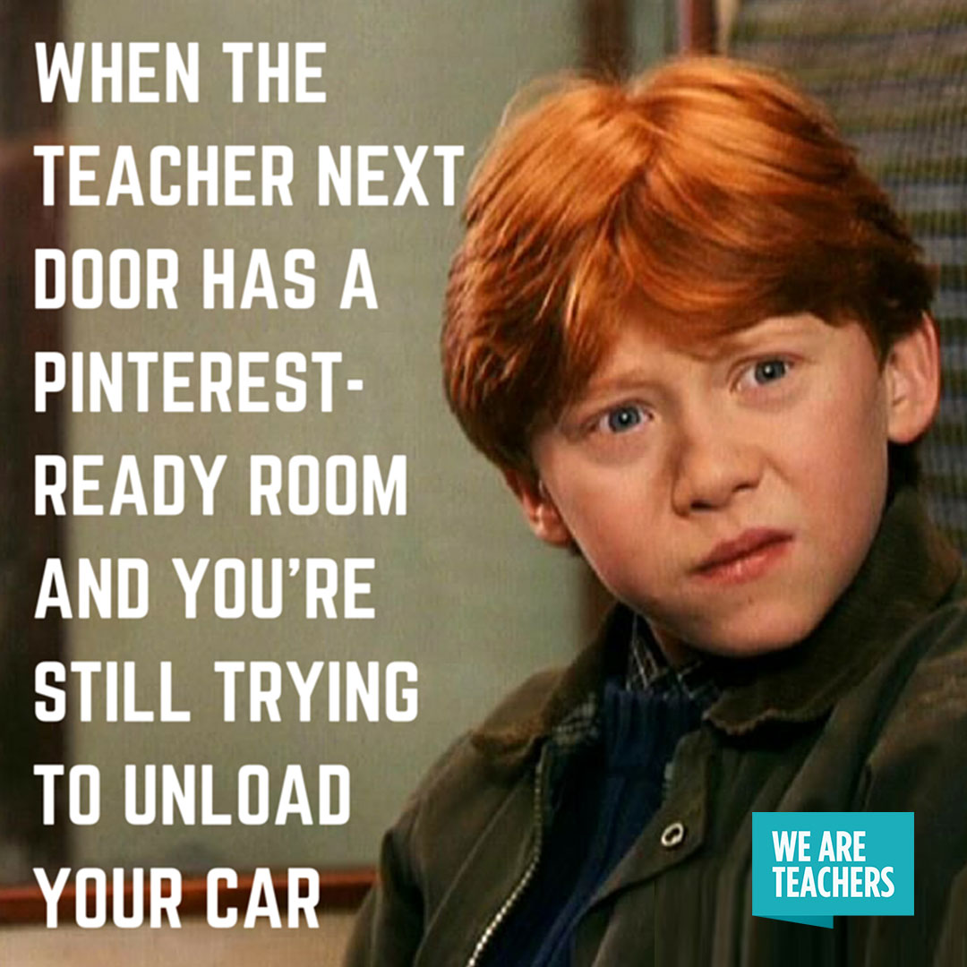 pinterest teacher next door back-to-school memes