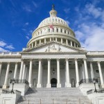 United States Capitol as seen during the day from a low angle