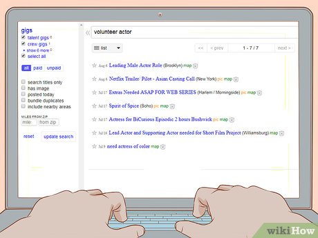 Step 4 Look for unpaid acting gigs in your area through local classifieds.