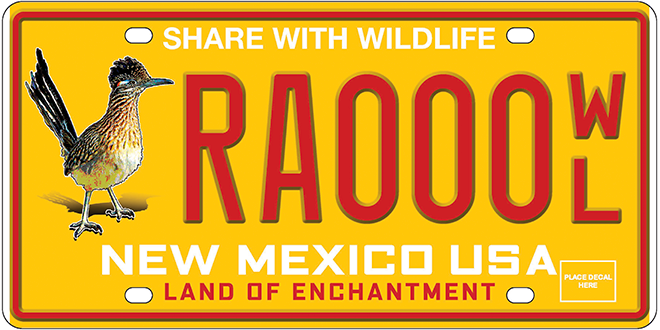 Road Runner - Support wildlife by ordering the New Mexico Wildlife License Plate