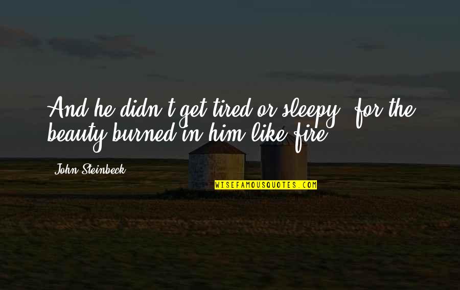 Non Trademarked Logos Quotes By John Steinbeck: And he didn't get tired or sleepy, for