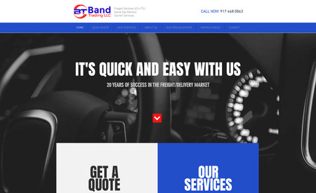 Band Trading: Design, construction and promotion of Band Trading's website - 20 years of success in the freight/delivery market in New Jersey