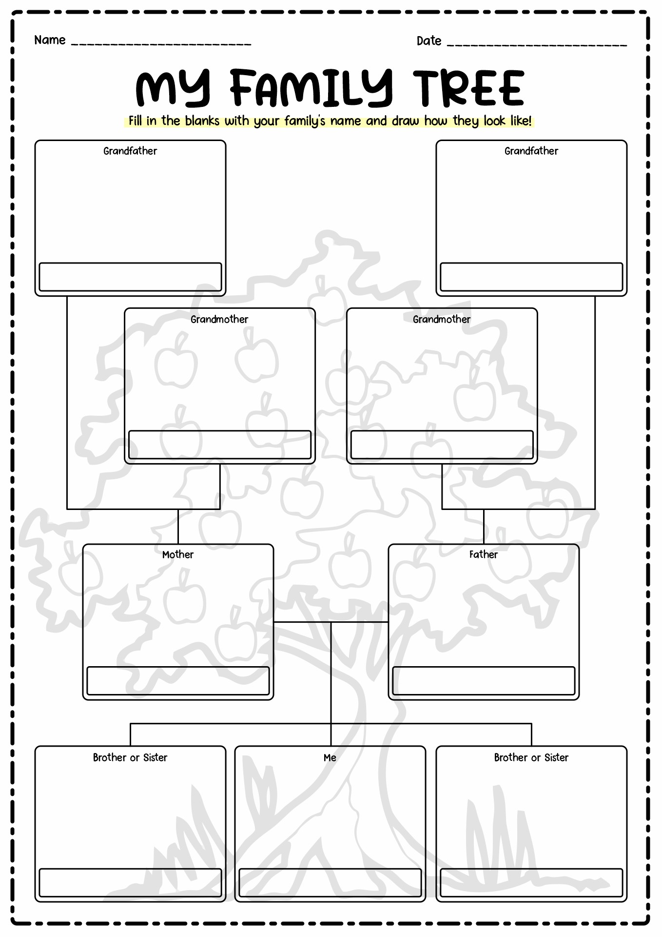 Family Tree Worksheet Printable