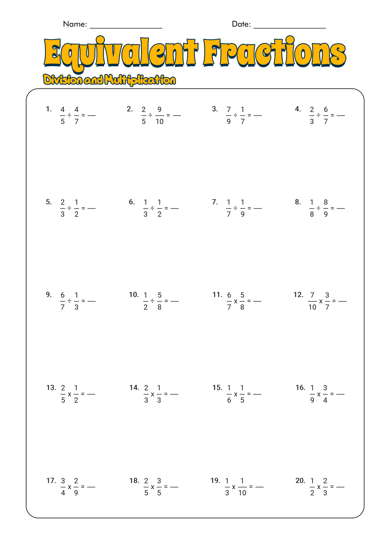 7th Grade Math Worksheets