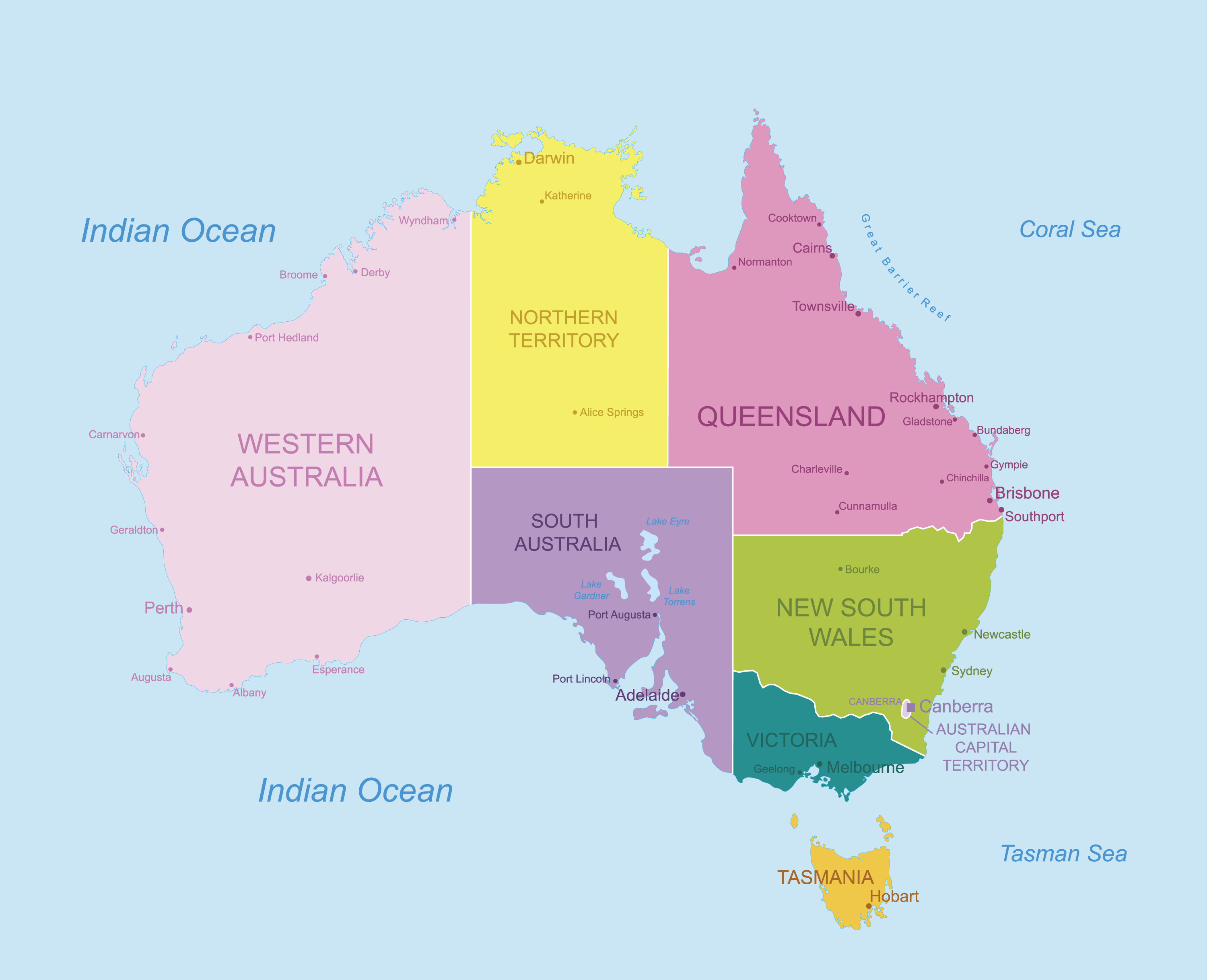 Map Of Australia Countries - Carla Cosette