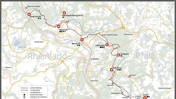 Map of the Limes in Rhineland-Palatinate, Germany