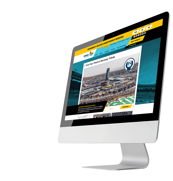 Phoenix Raceway website on desktop computer