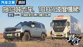 拖拽13吨卡车，100%坡度慢爬！豹8暴力模式实测