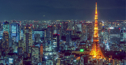 Night view of Tokyo.