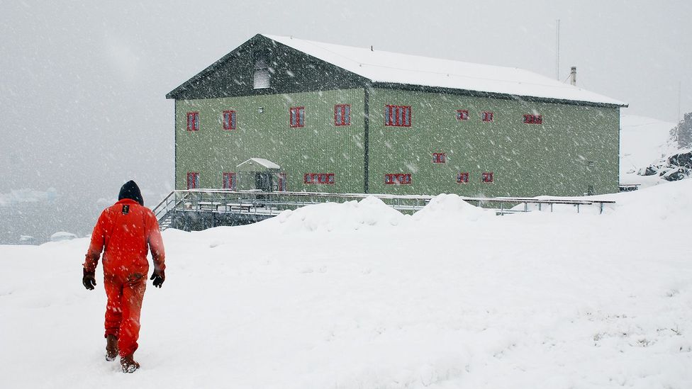 The conditions at Rothera Research Station can be harsh, but "winterers" still have a job to do (Credit: British Antarctic Survey)