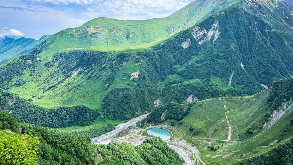 View of Caucasus Mountains from the Russia-Georgia Friendship Monument (Credit: Soumya Gayatri)