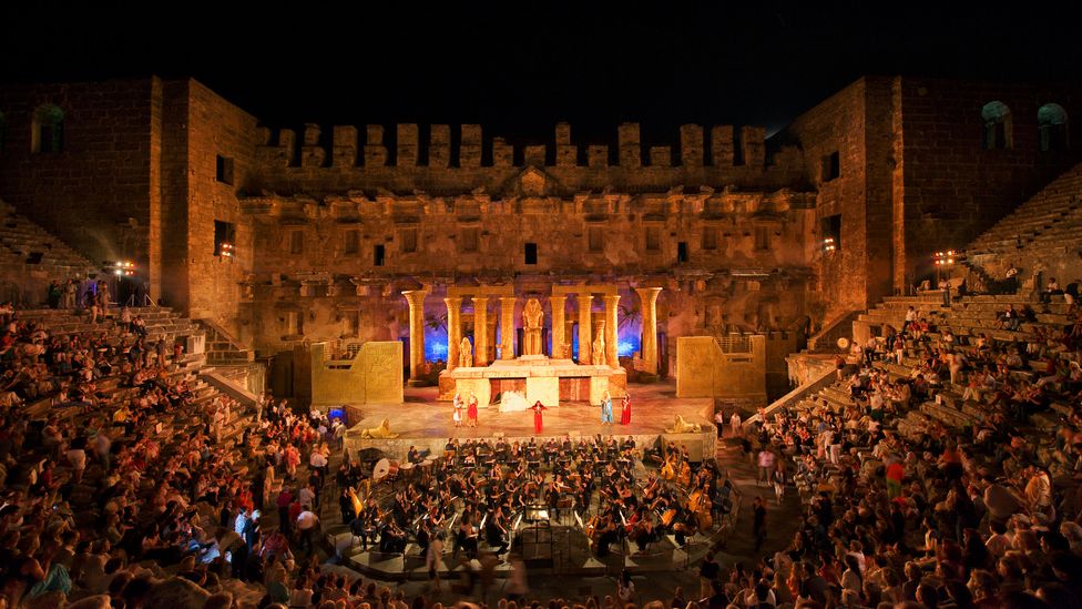 Visit the ancient Roman city of Aspendos to find aqueducts, Roman baths and the wonderfully preserved Aspendos Theatre that still hosts performances today (Credit: Getty Images)