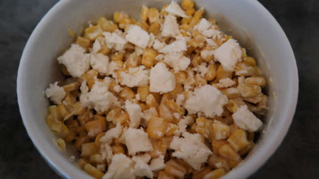 Bowl topped with feta